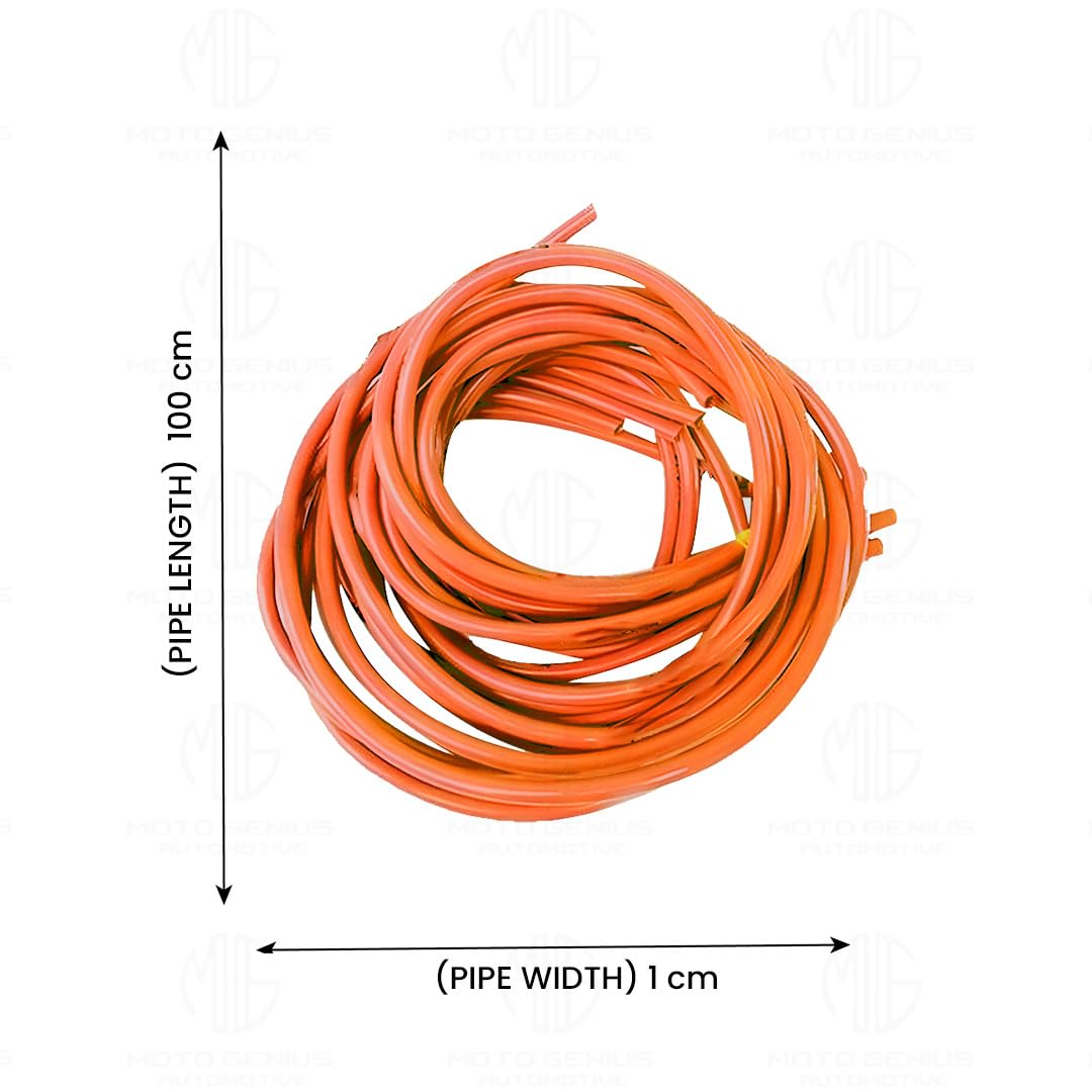 1 Meter Motorcycle Petrol Gas Oil Delivery Tube Pipe, Fuel Gasoline Hose for Motorbike, ATV and Scooter-Orange - Moto Genius