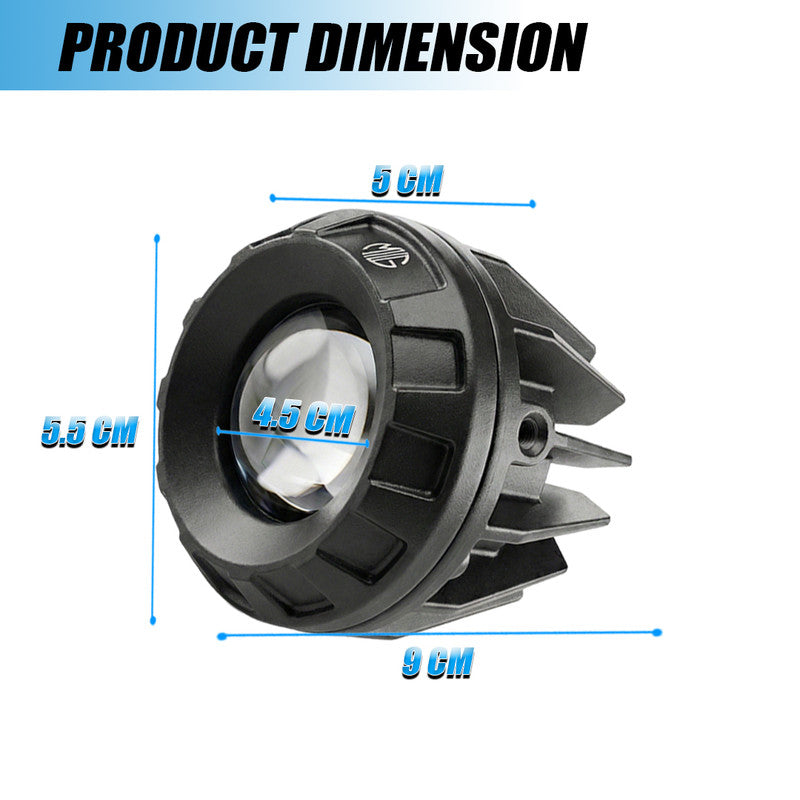 VK133 WITH HARNESS 60W LED Motorcycle Spotlight | High & Low Beam | 12V–36V Waterproof IP67 | High-Power Auxiliary Driving Light(Pack of 2) (MGF3)