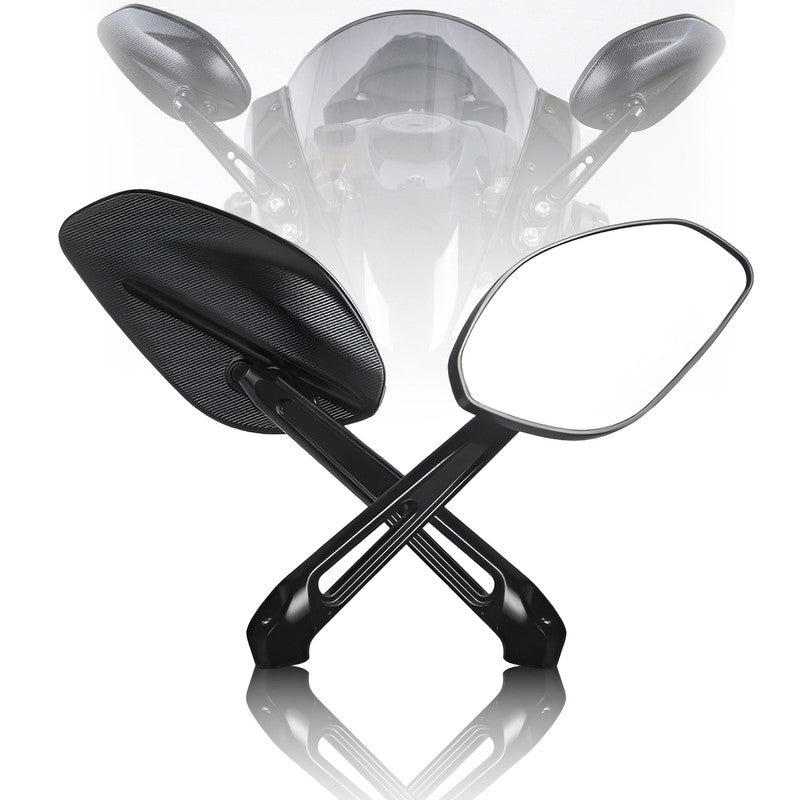 Aluminum Alloy Motorcycle Mirrors with Blue Light Anti-Glare Lenses, 360° Adjustable HD Rearview Mirrors, Wide-Angle Field of Vision, Durable & Drop-Resistant (1 Pair)