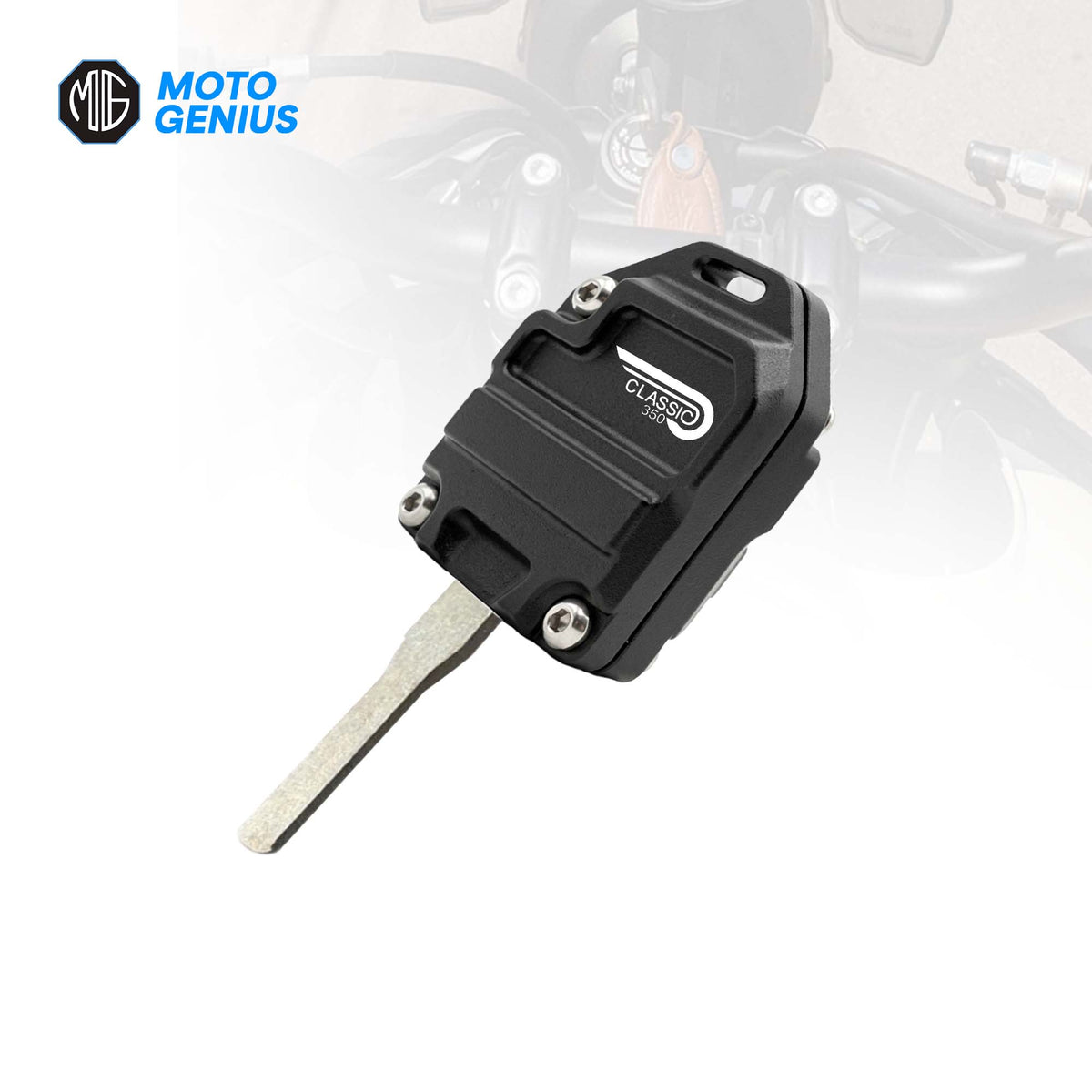 Unbreakable CNC Aluminum Motorcycle Key Head Cover | Heavy Duty Key Protector Shell Case Compatible for RE Motorcycles (Black) RE-Classic