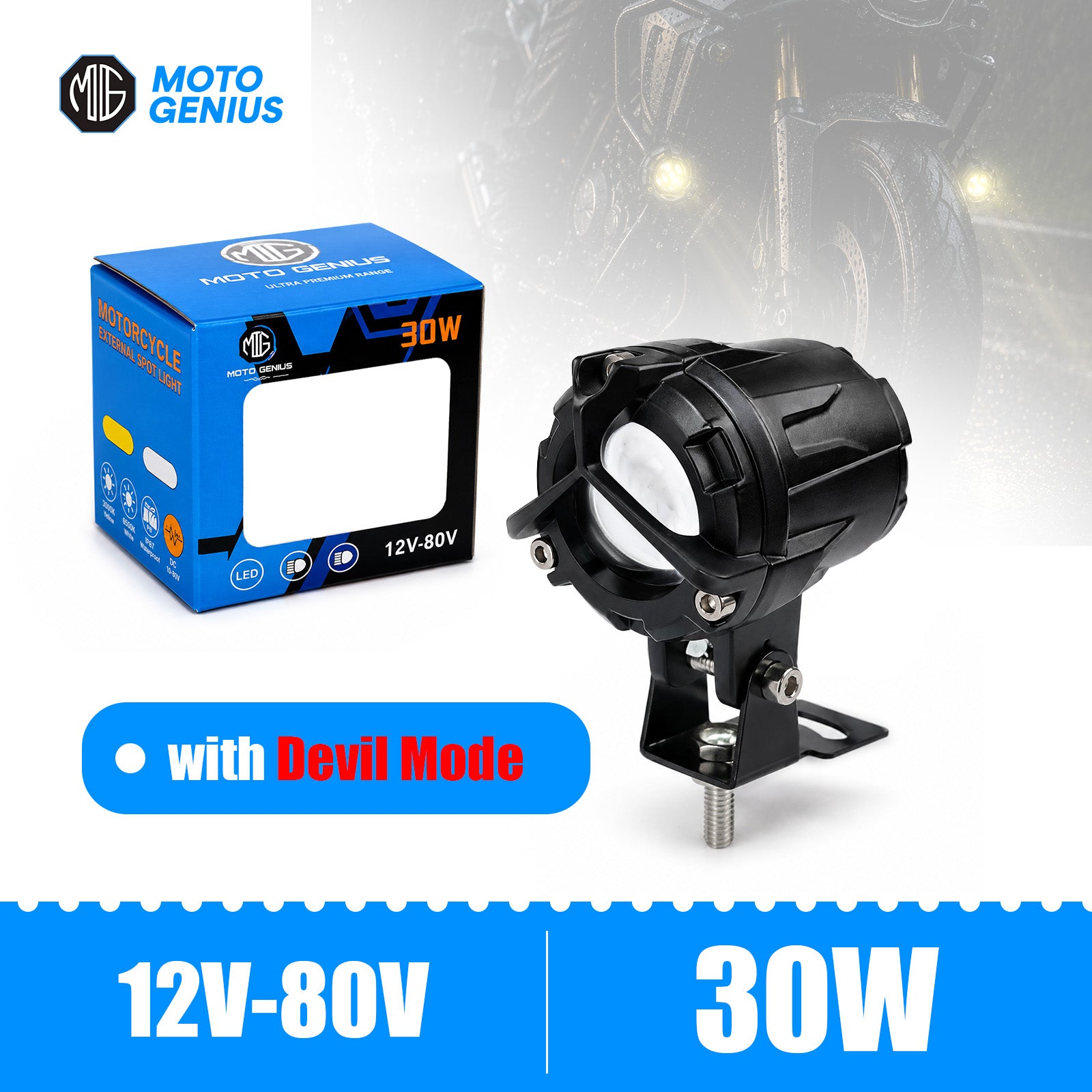 30W Y Shape Fog Light 12-80V Waterproof LED Auxiliary Light with