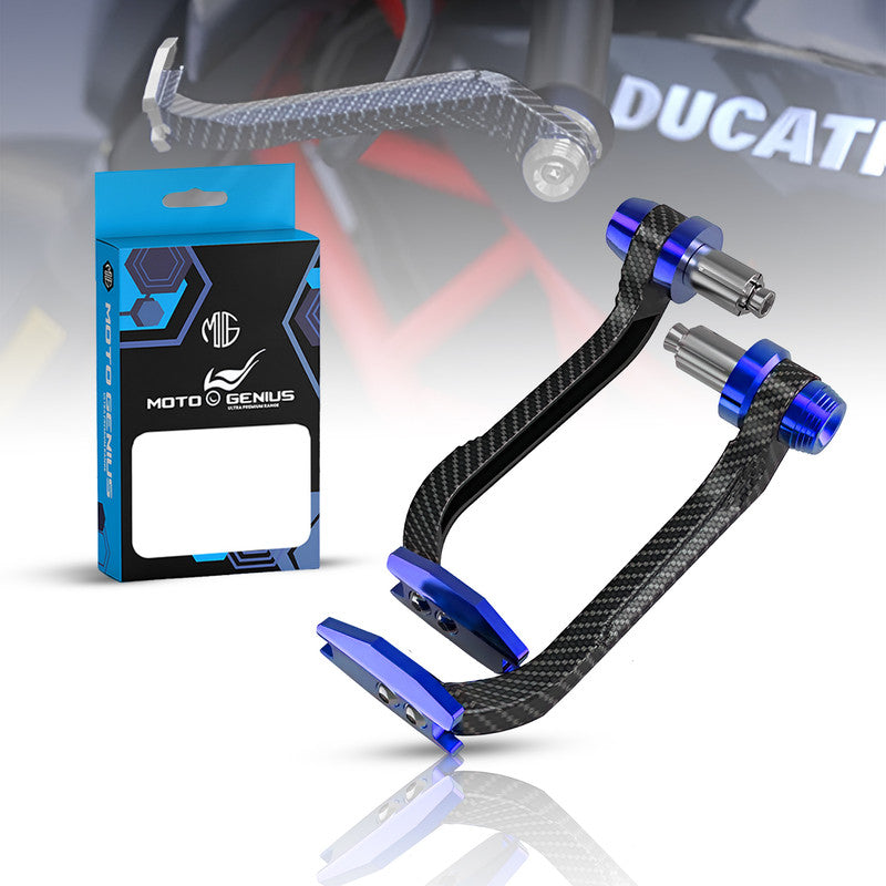 Universal Motorcycle Carbon Lever Guards | Aluminum Brake & Clutch Hand Protectors, CNC Billet Handlebar