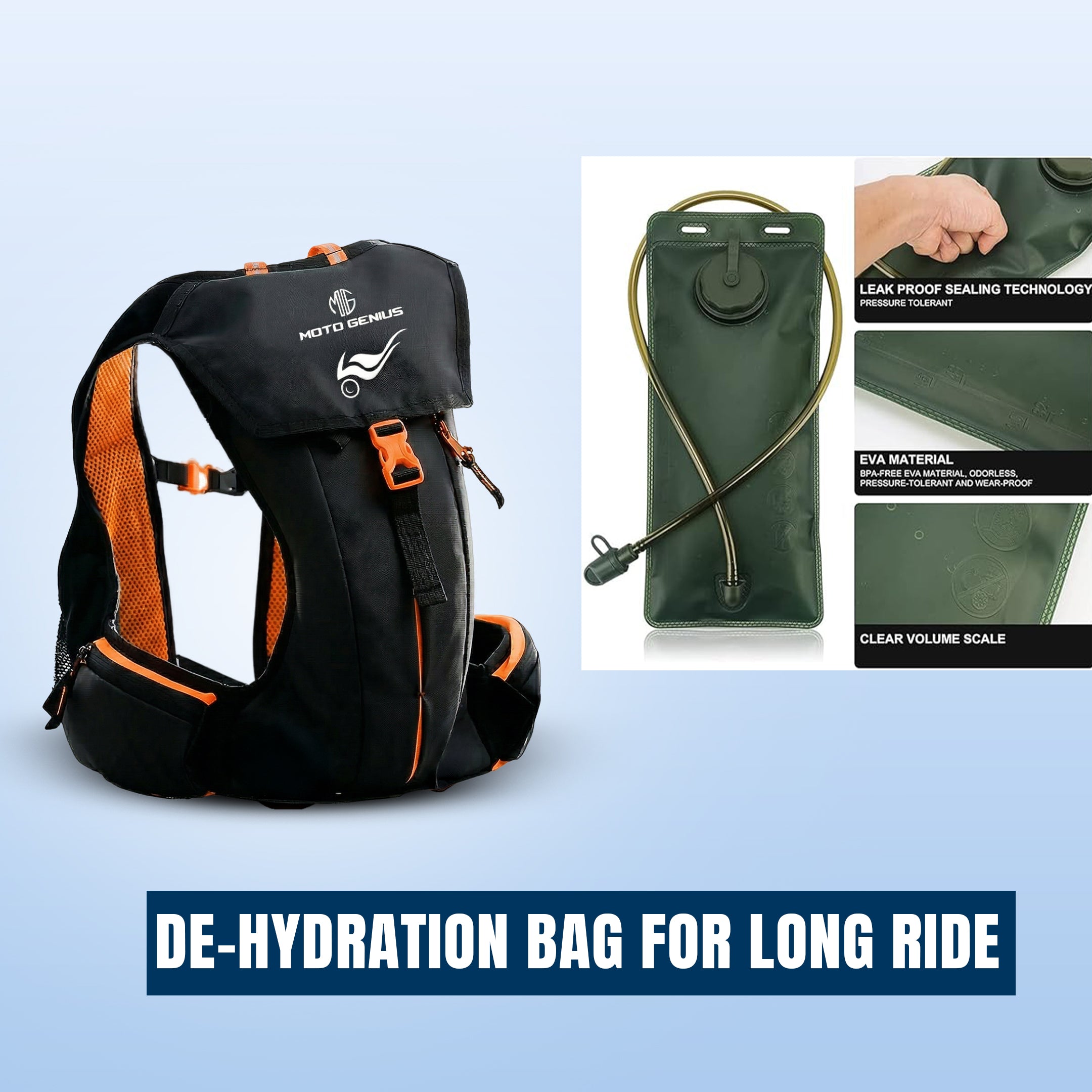 Hydration Backpack with 2L BPA-Free Bladder, Ultra-Lightweight No-Bounce Fit, Multi-Compartment Storage, Reflective Safety Strips, Ideal for Hiking, Cycling, Running, Camping & Outdoor Sports
