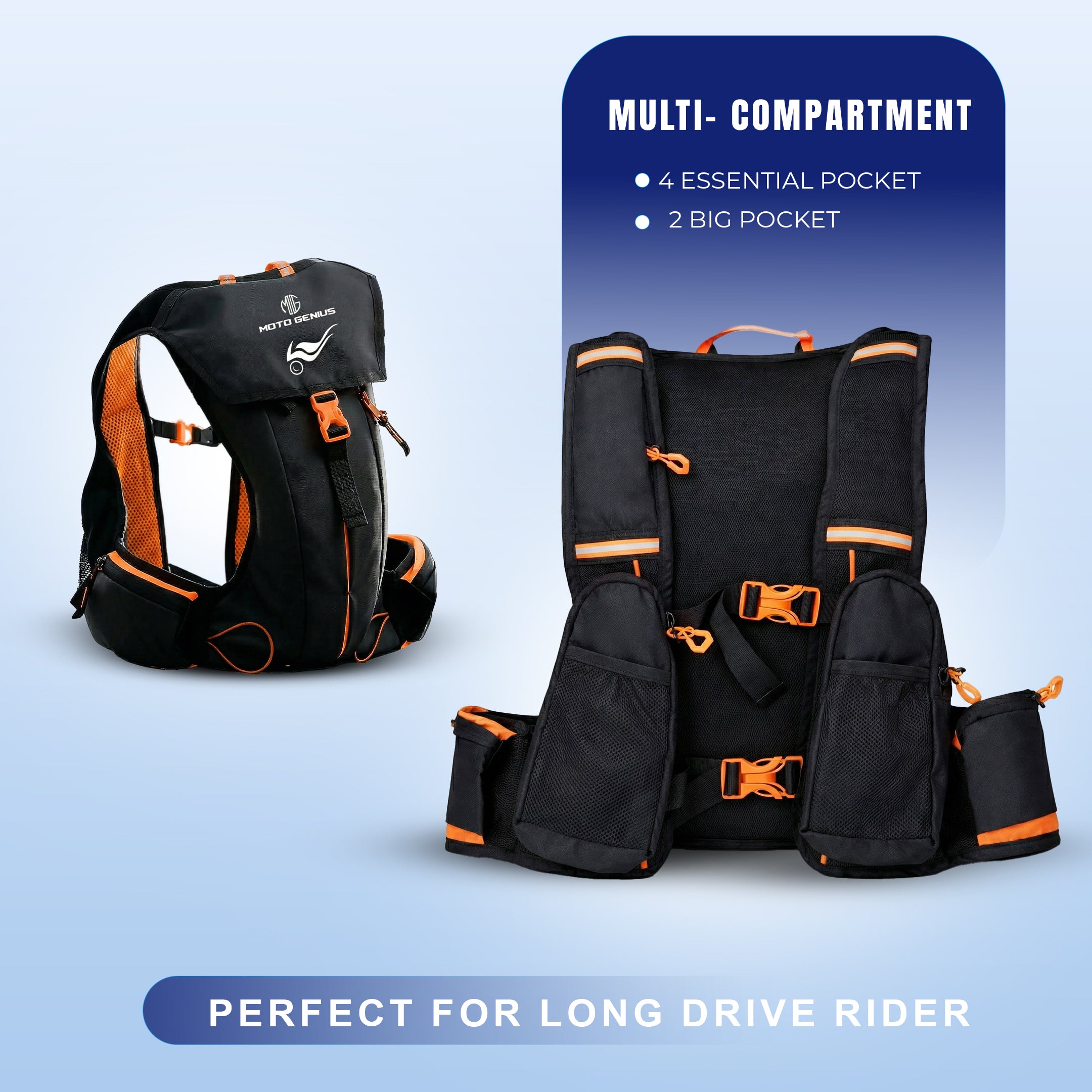Hydration Backpack with 2L BPA-Free Bladder, Ultra-Lightweight No-Bounce Fit, Multi-Compartment Storage, Reflective Safety Strips, Ideal for Hiking, Cycling, Running, Camping & Outdoor Sports