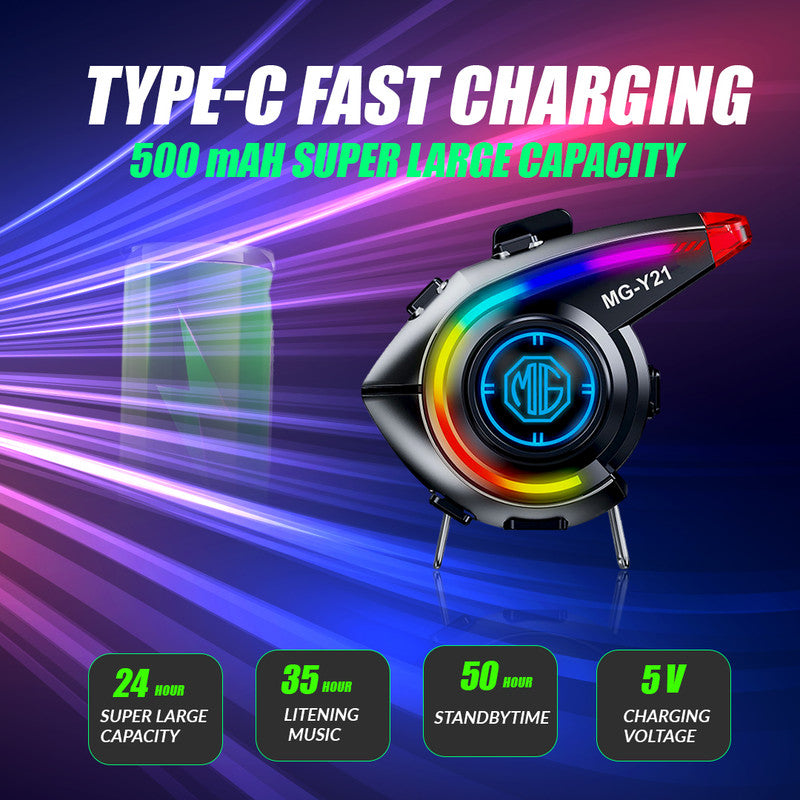 Y70 High Version Motorcycle Wireless Helmet Bluetooth Headset V5.3 – Hands-Free Speaker, Outdoor Riding, Intercom, Music & Call Support
