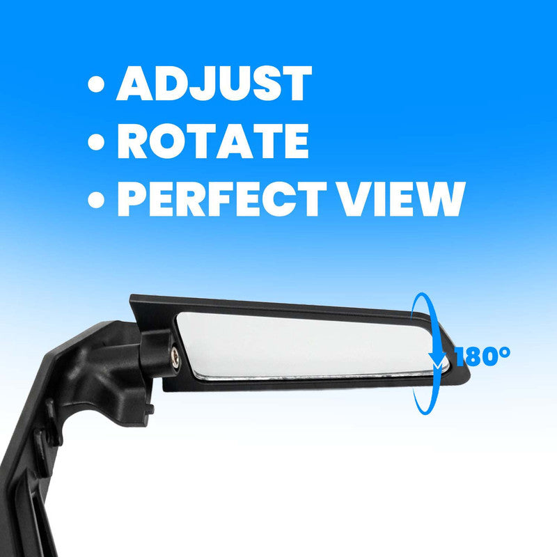 Universal Motorcycle Rearview Mirrors, 180° Adjustable Rotating Side Wing Mirrors, Handlebar Mounted Rear View Mirror for Motorcycles, Scooters & Bikes