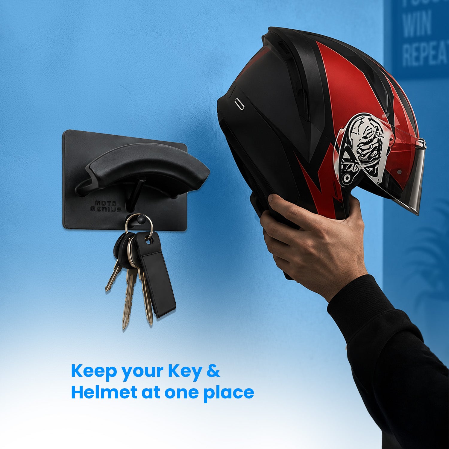 Universal Motorcycle ABS Plastic Wall Mount Helmet Holder | Ideal for Home, Office, Garage | Compatible with All Helmet Types