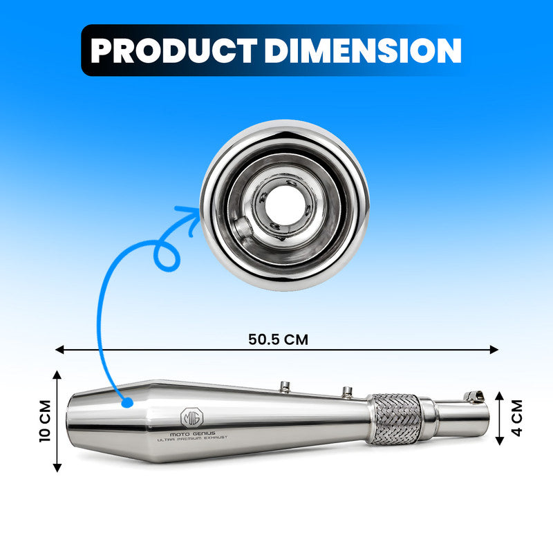 Stainless Steel Dual Exhaust Silencer for JAWA Cruiser Bikes (Left & Right Side) | Anti-Rust Premium Performance Exhaust System (Set of 2)