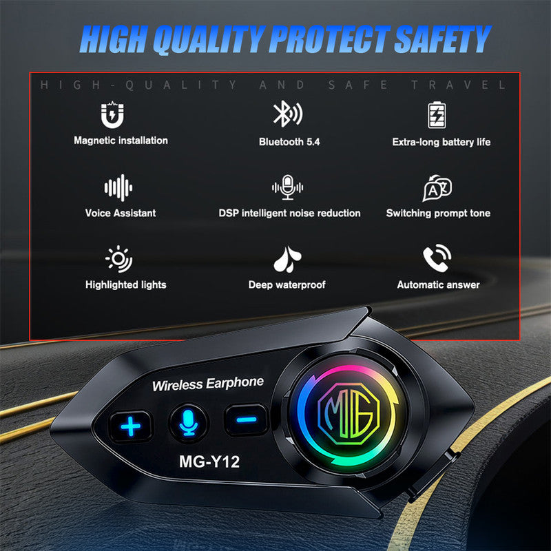Y70 High Version Motorcycle Wireless Helmet Bluetooth Headset V5.3 – Hands-Free Speaker, Outdoor Riding, Intercom, Music & Call Support