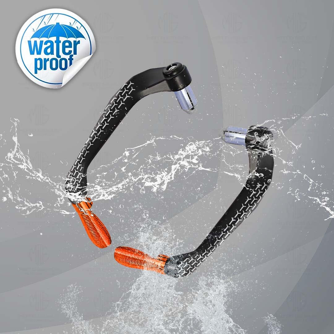 3D Design Universal CNC Handlebar Brake Clutch Lever Protector Guard for Motorcycles & Bikes | Durable and Stylish-Orange - Moto Genius
