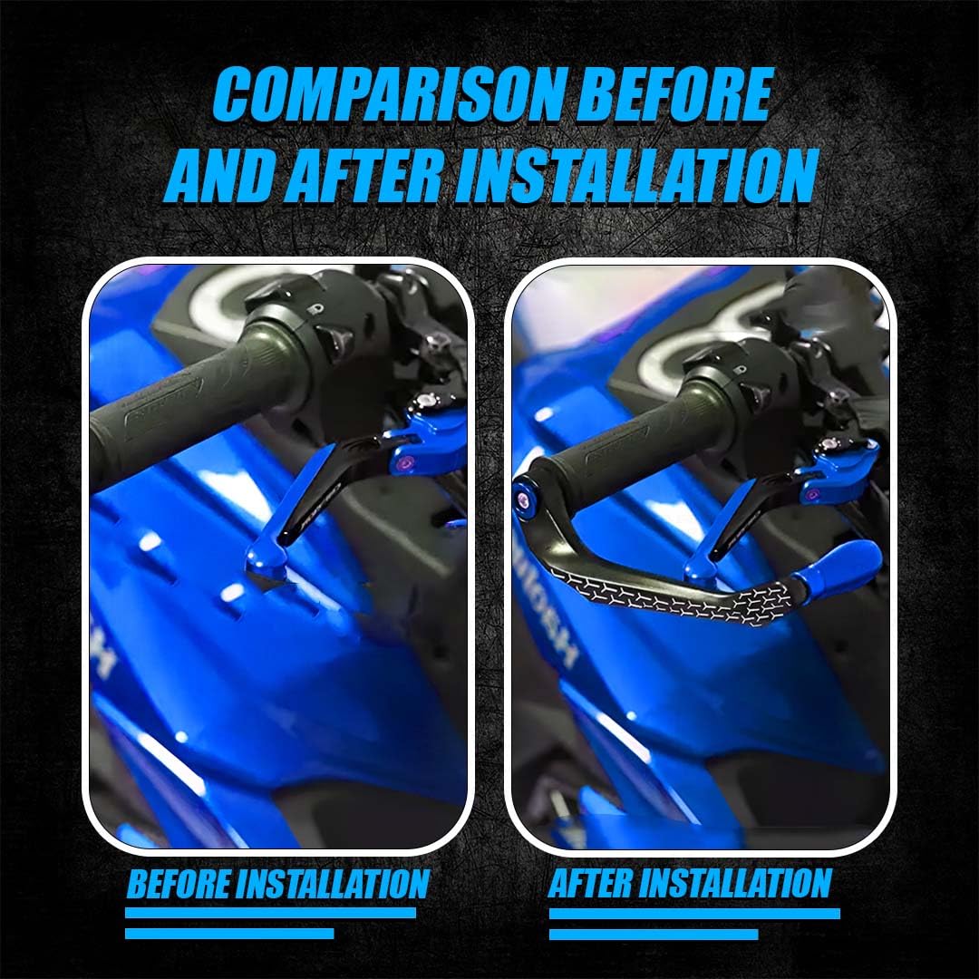 3D Design Universal CNC Handlebar Brake Clutch Lever Protector Guard for Motorcycles & Bikes | Durable and Stylish-Blue - Moto Genius