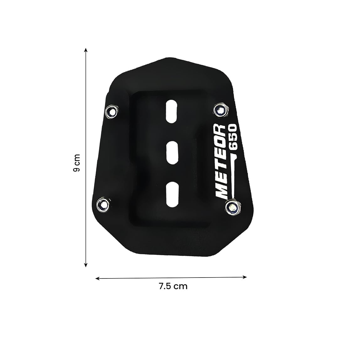 MOTO GENIUS Metal Side Stand Extender for RE Super Meteor 650 | Heavy Duty Parking Support and Stability Enhancer, Durable Corrosion-Resistant Metal, Easy Installation