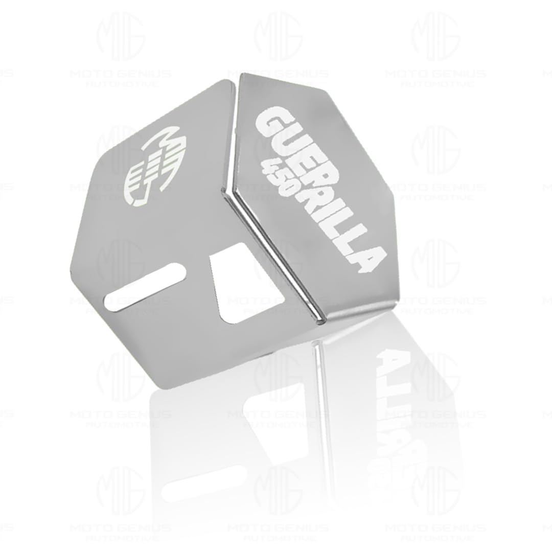 MOTO GENIUS Stainless Steel Rear Brake Oil Reservoir Guard for RE Himalayan BS3/BS4/BS6/Scram Motorbike | Durable Protection ()
