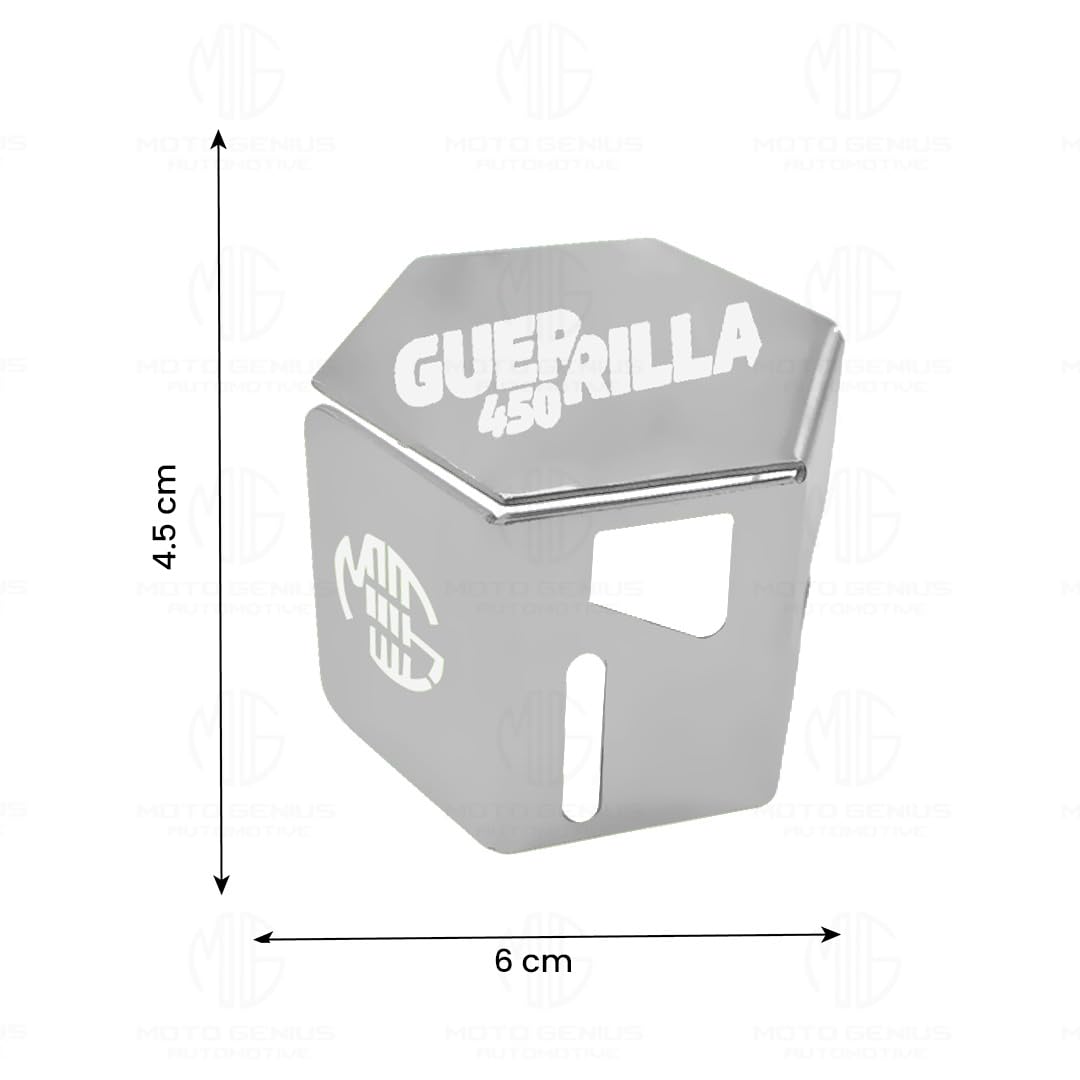 MOTO GENIUS Stainless Steel Rear Brake Oil Reservoir Guard for Guerrilla Motorbike | Durable Protection for Brake System (Silver)