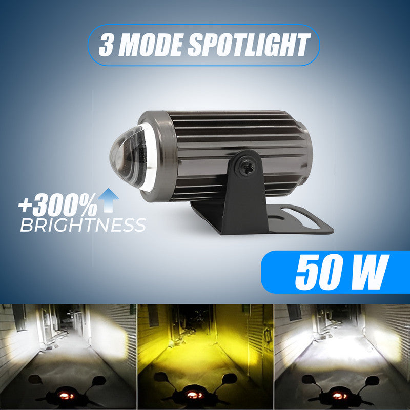 Motorcycle LED Fog Light 50W, Universal Bike Auxiliary Headlamp, Compact High-Power LED Fog Lamp, Waterproof & Durable (Pack of 2)