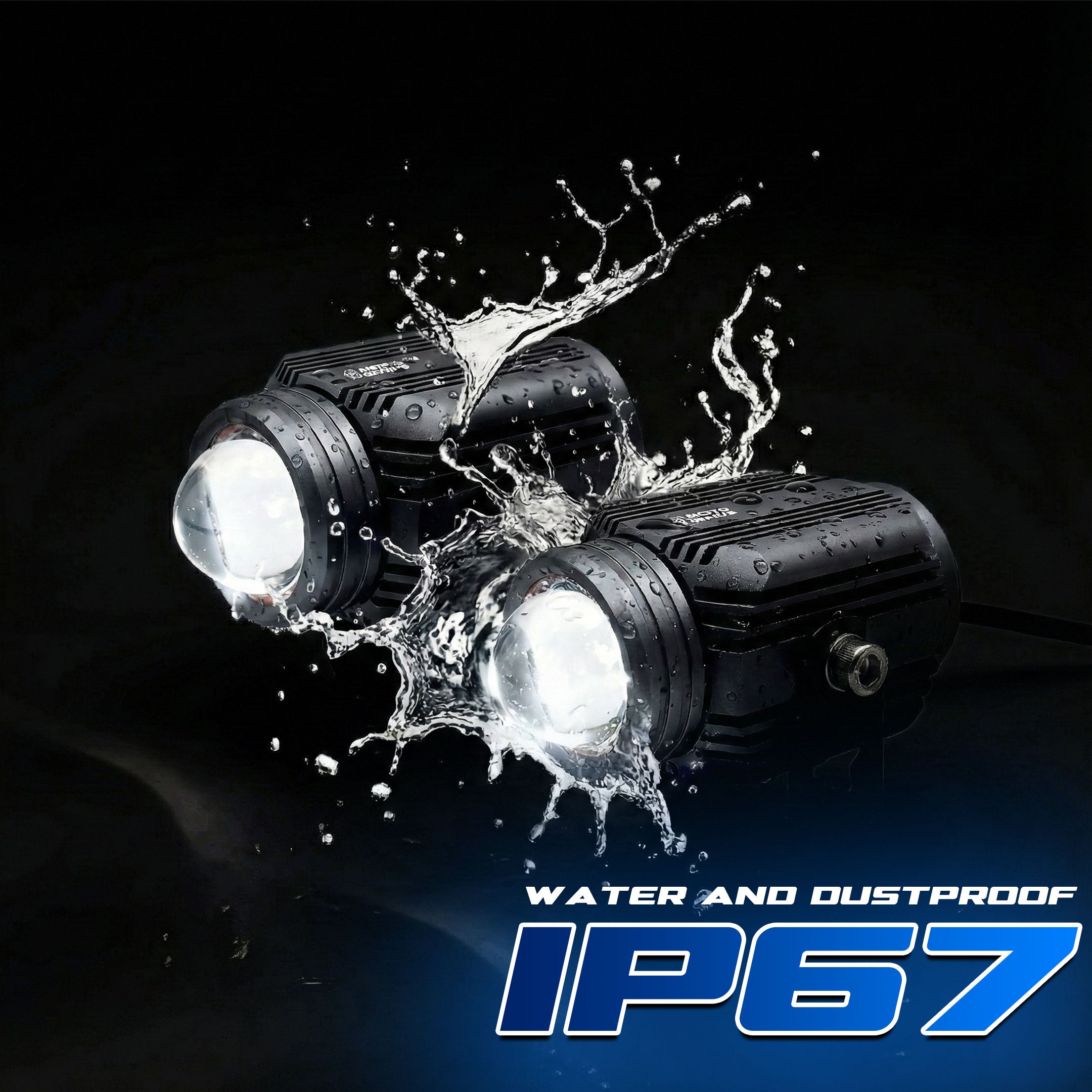 DK16 WITH HARNESS Auxiliary LED FOG Lights 45W with Wireless Spotlight Switch Harness & Mounting Clamps, 12V–30V, Universal Fit for Motorcycles & Cars