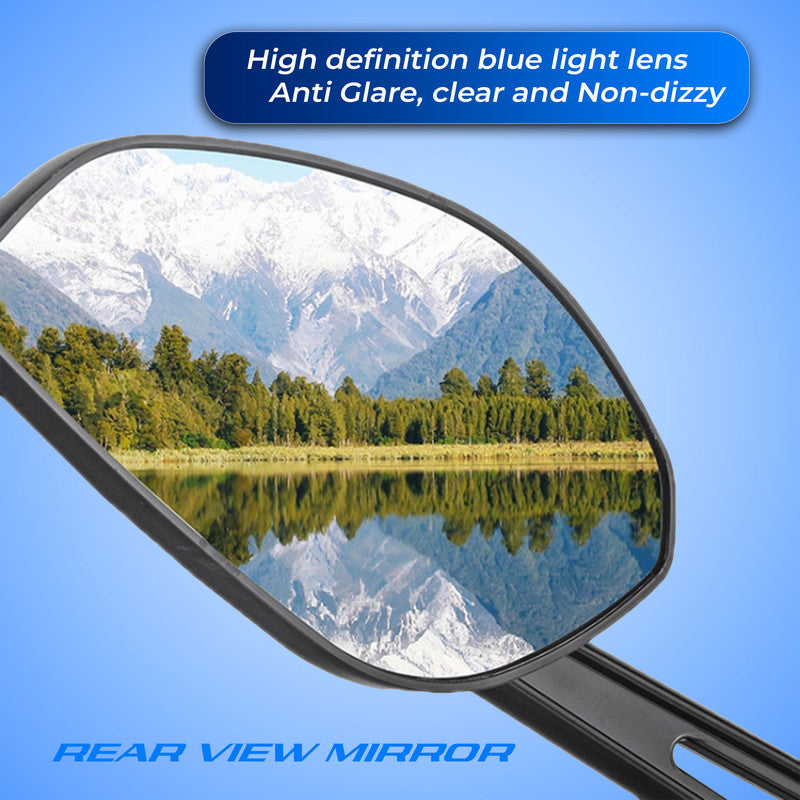 Aluminum Alloy Motorcycle Mirrors with Blue Light Anti-Glare Lenses, 360° Adjustable HD Rearview Mirrors, Wide-Angle Field of Vision, Durable & Drop-Resistant (1 Pair)