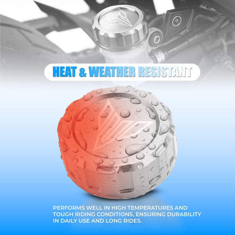 MOTO GENIUS CNC Aluminum Rear Brake Fluid Oil Cap Cover Compatible with MT-15 Motorbike | Master Cylinder Reservoir Lid | Premium Anodized Finish | Easy Installation | Bike Accessories