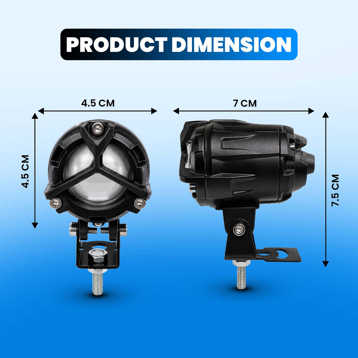 MOTO GENIUS 30W Y Shape Fog Light 12-80V Waterproof LED Auxiliary Light with Multiple Modes & Devil Eye Effect