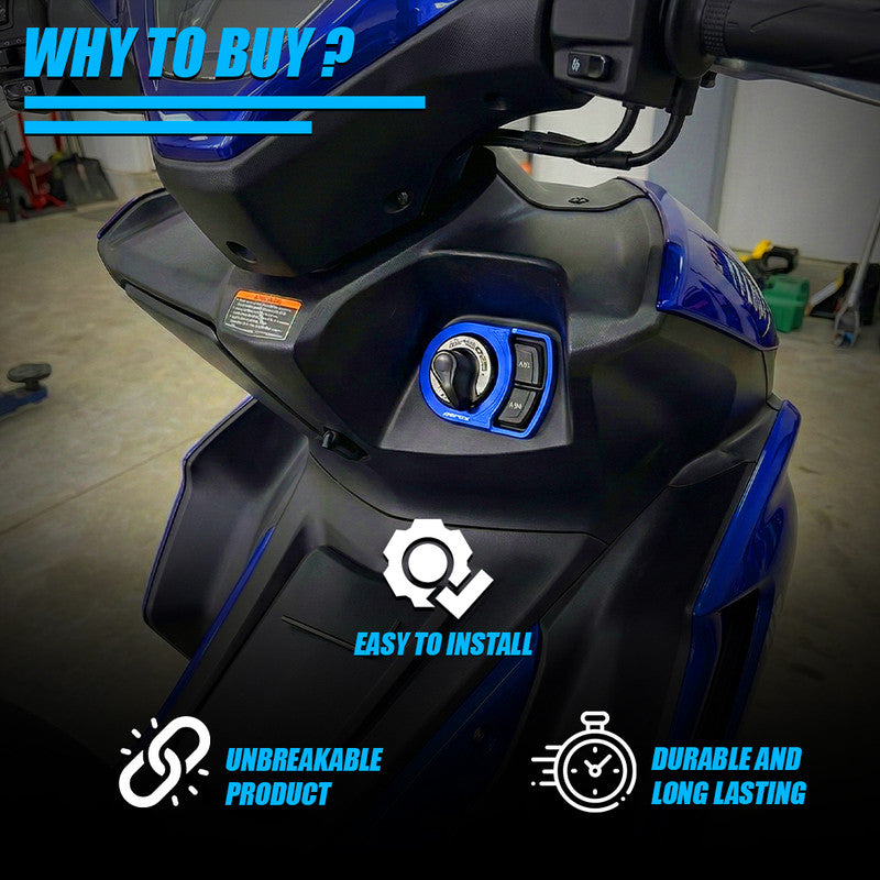 MOTO GENIUS Motorcycle Ignition Key Lock Switch Cover Protector Ring for Yamaha Aerox 155, Durable & Stylish Ignition Key Guard Accessory