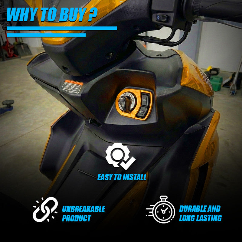 MOTO GENIUS Motorcycle Ignition Key Lock Switch Cover Protector Ring for Yamaha Aerox 155, Durable & Stylish Ignition Key Guard Accessory