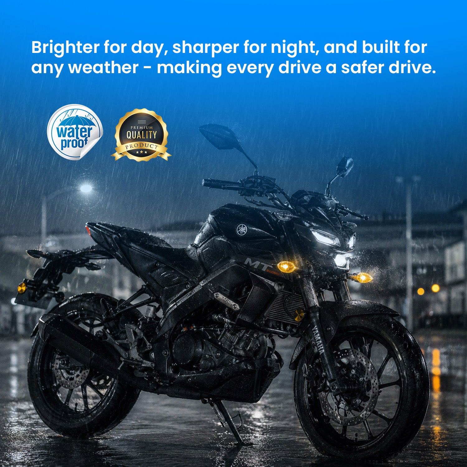 Waterproof Flexible Silicone Rubber LED Indicator Light for FZ, R15, MT15 (BS4 + BS6), Ray Z | Unbreakable, Premium, and Durable Motorcycle Turn Signal Lights