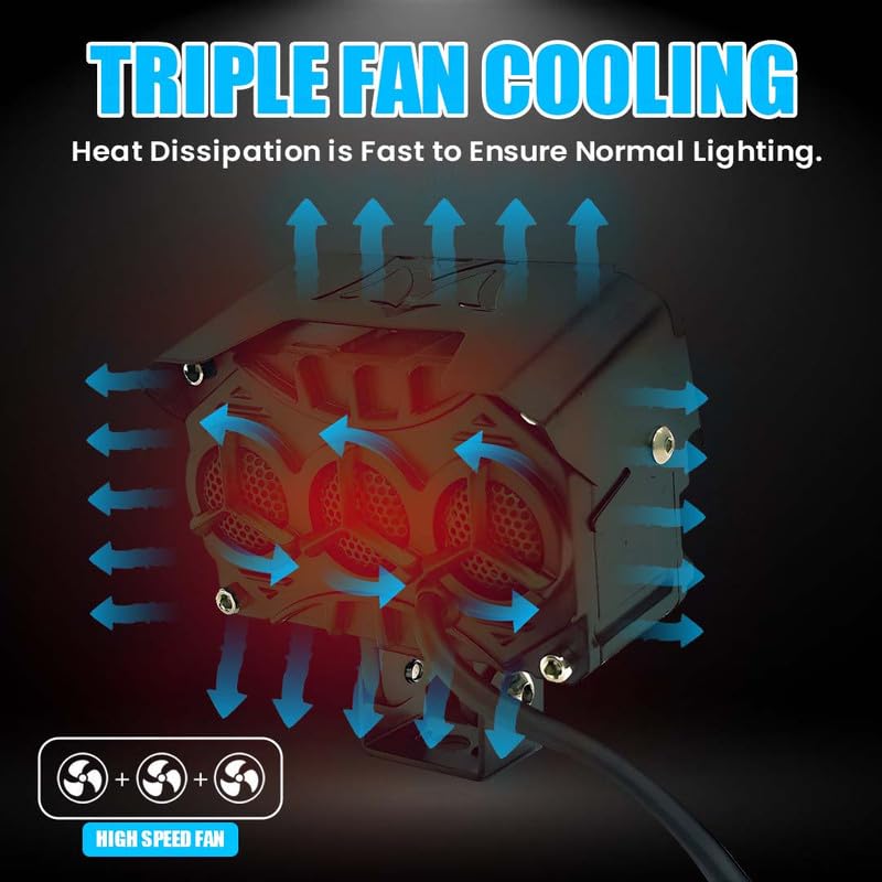 MOTO GENIUS Super Bright 6 LED Fog Light | Dual Mode Yellow and White, Aluminium Body, Universal Fit for Motorcycle & Car, Waterproof (Pack of 2)