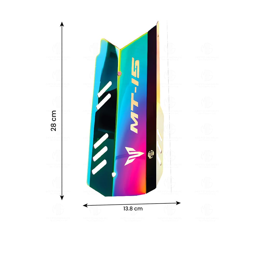 MOTO GENIUS Stainless Steel Exhaust Cover Silencer Protector for MT 15 | Premium Exhaust Heat Shield Protector for Enhanced Durability and Style | Easy Installation ()