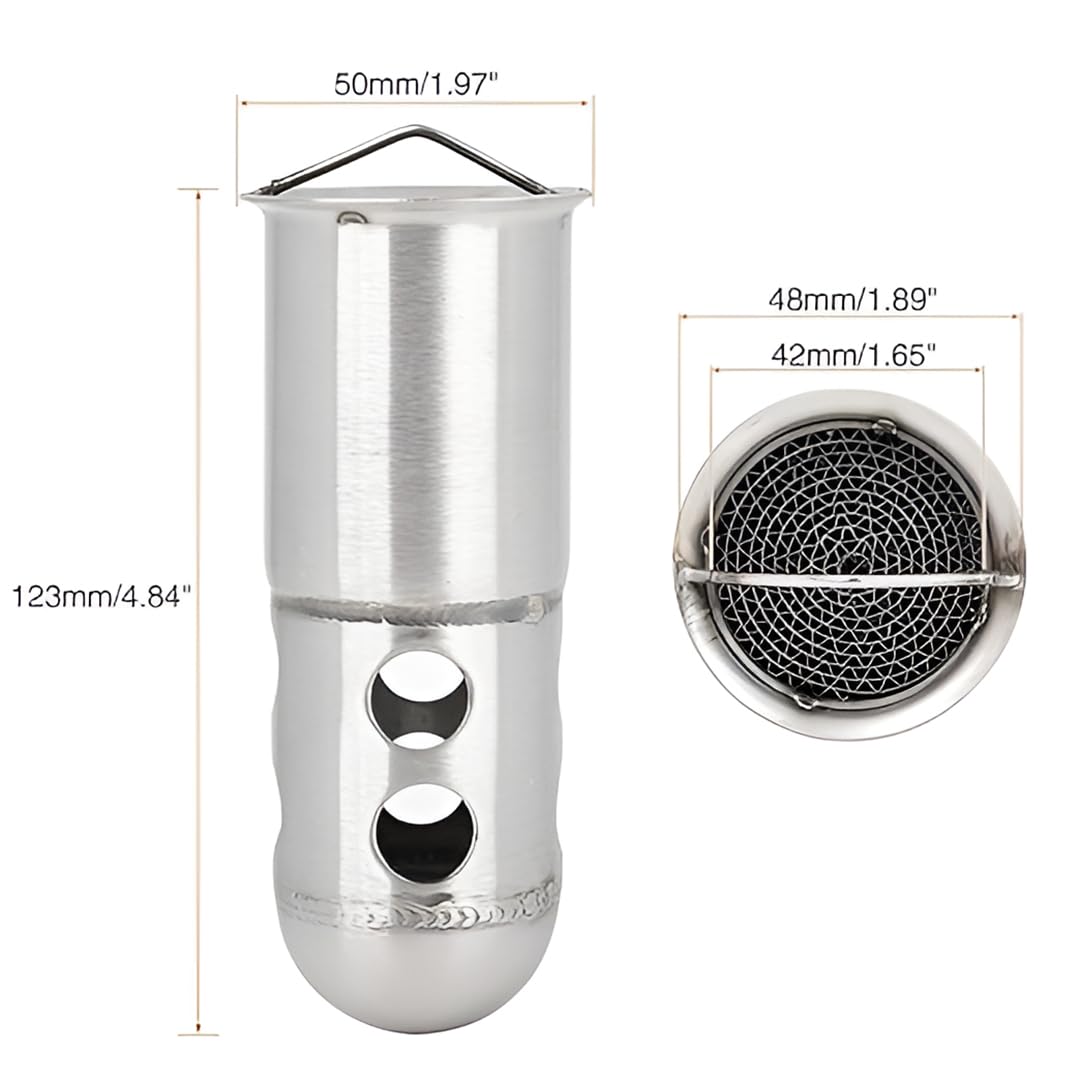 MOTO GENIUS Universal 50mm Motorcycle Exhaust Silencer Muffler | Stainless Steel DB Killer Insert for Noise Reduction & Performance Boost | Fits Most Bikes