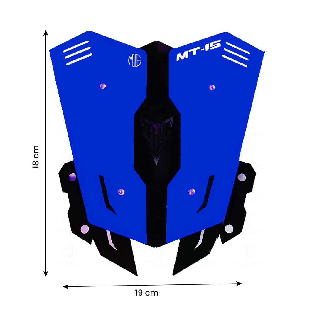 MOTO GENIUS Metal Visor Windscreen Windshield Deflector for MT 15 | Heavy Quality Flyscreen with Mount for Motorbike | Wind Sheld Protector