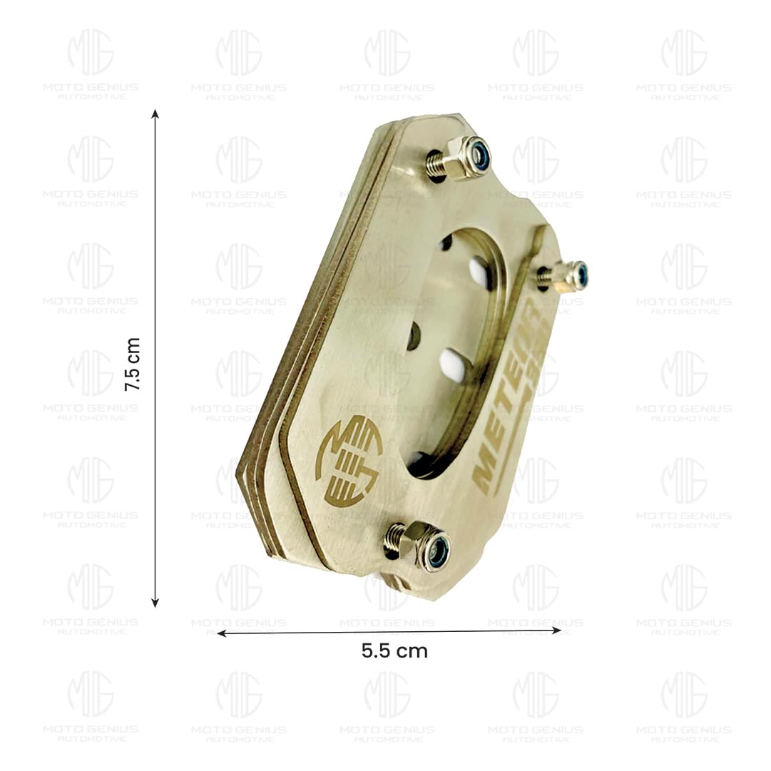 MOTO GENIUS Stainless Steel Side Stand Extender for Meteor 350 Motorbike | Heavy Duty Parking Support and Stability Enhancer (Black)