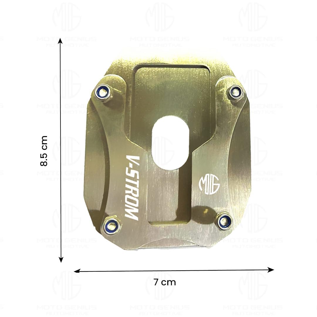 MOTO GENIUS Stainless Steel Side Stand Extender for V-Strom Motorbike | Heavy Duty Parking Support and Stability Enhancer | Durable and Rust Resistant