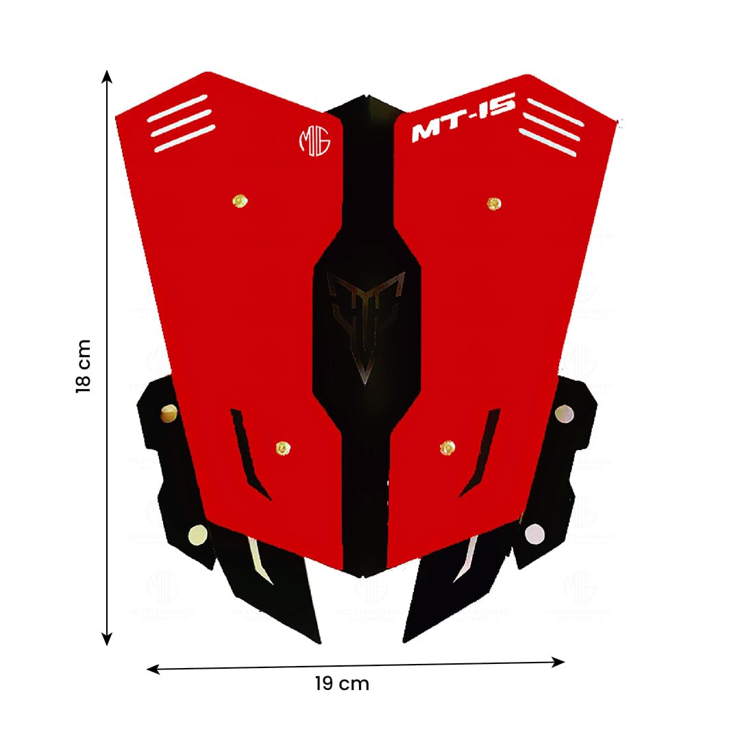 MOTO GENIUS Metal Visor Windscreen Windshield Deflector for MT 15 | Heavy Quality Flyscreen with Mount for Motorbike | Wind Sheld Protector