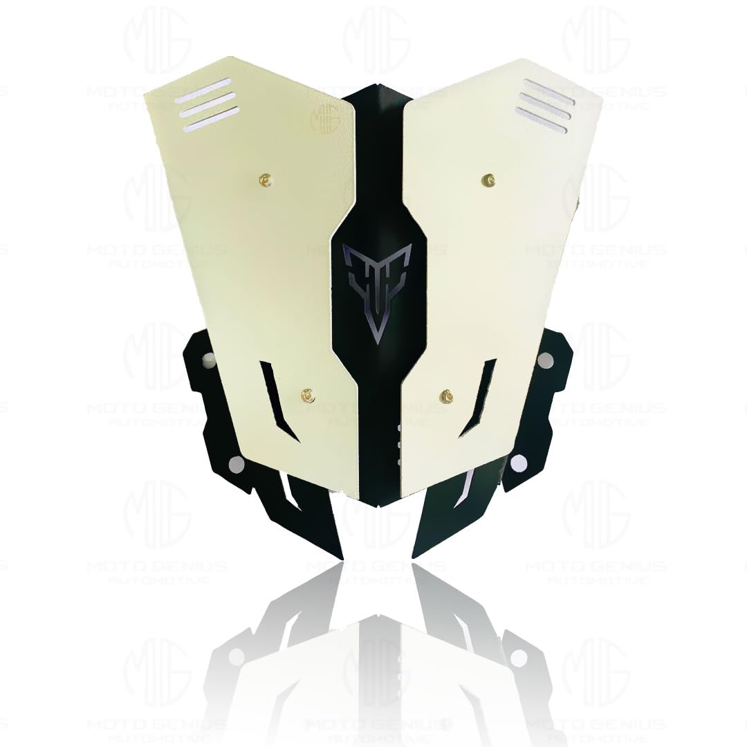 MOTO GENIUS Metal Visor Windscreen Windshield Deflector for MT 15 | Heavy Quality Flyscreen with Mount for Motorbike | Wind Sheld Protector