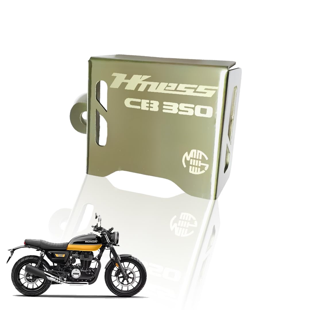 MOTO GENIUS Stainless Steel Rear Brake Oil Container Guard for Hnees CB 350 – Durable Protection & Stylish Design for Motorcycles ()
