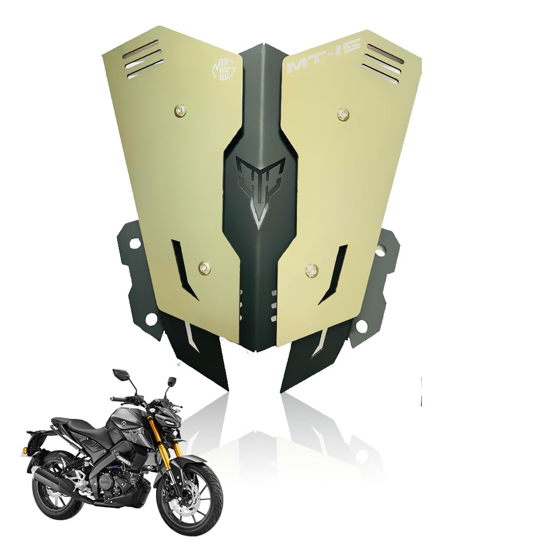 MOTO GENIUS Metal Visor Windscreen Windshield Deflector for MT 15 | Heavy Quality Flyscreen with Mount for Motorbike | Wind Sheld Protector
