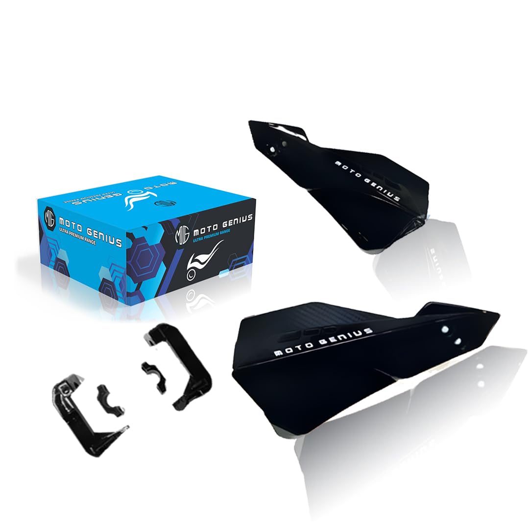 MOTO GENIUS Universal Bike Hand Guards Protectors | Wind Deflector Made for Hand Safety While Riding All Motorcycle (MTB) ()