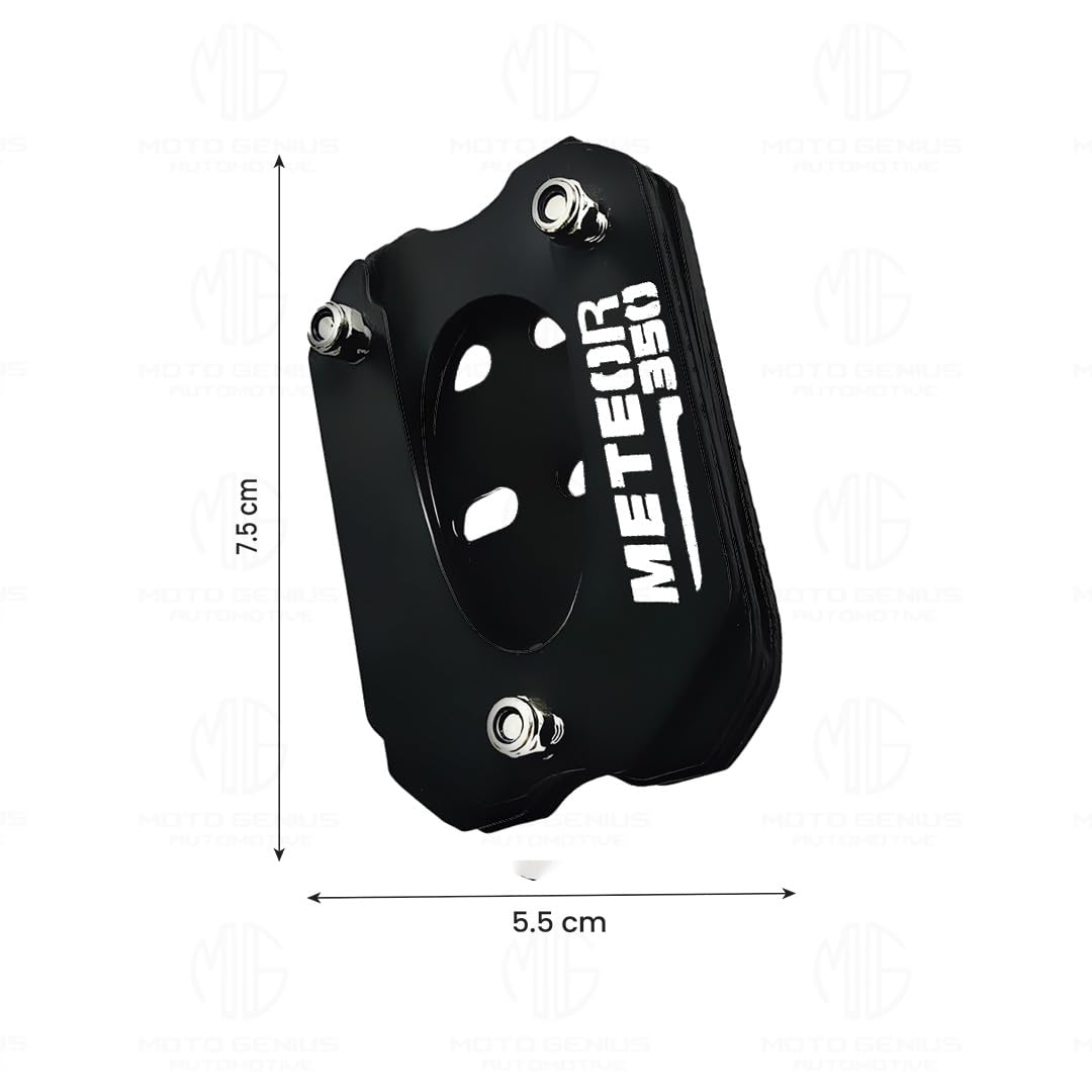 MOTO GENIUS Metal Side Stand Extender for Meteor 350 | Heavy Duty Parking Support and Stability Enhancer, Durable Corrosion-Resistant Metal, Easy Installation