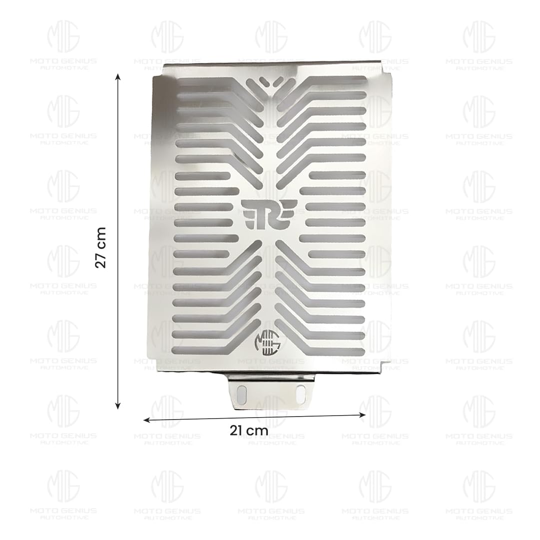 MOTO GENIUS Radiator Guard for RE Interceptor | Durable Stainless Steel Protector |Essential Accessory for Motorcycle Radiator Protection (650 Logo)