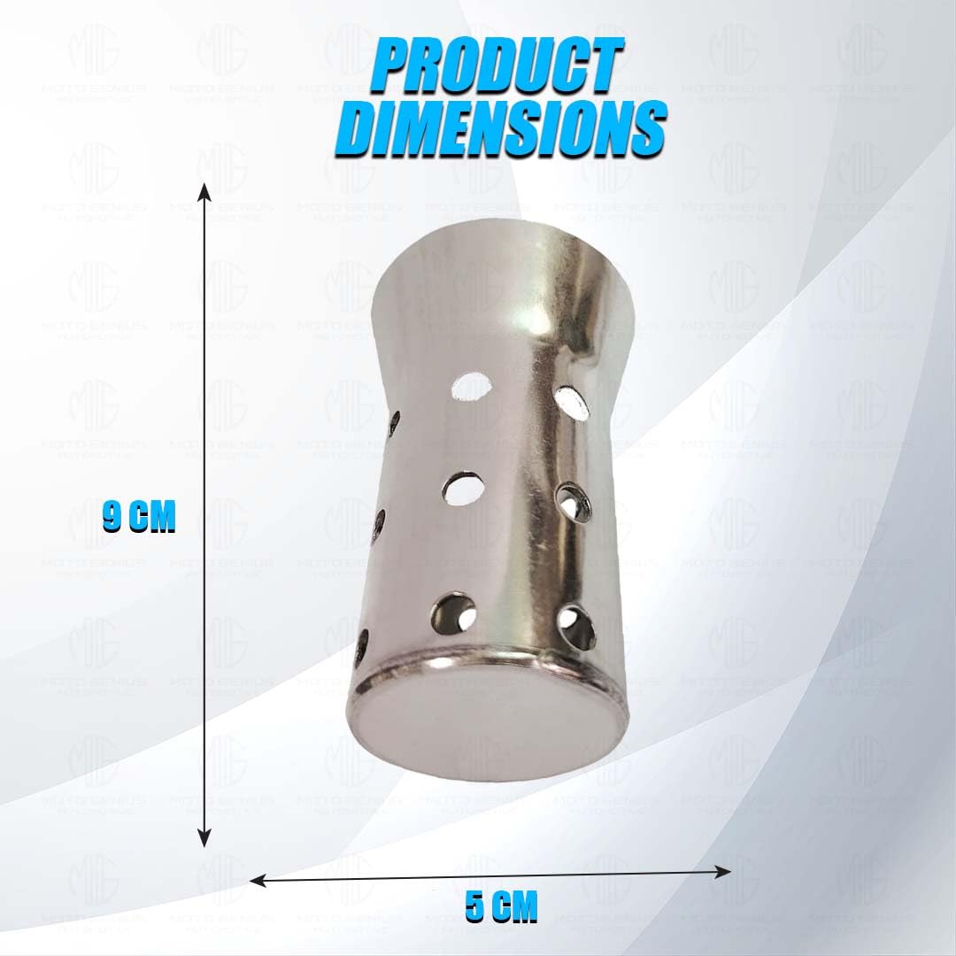 MOTO GENIUS Motorcycle Stainless Steel Universal Exhaust DB Killer | 51mm Silencer Muffler for Enhanced Performance (Cylinder Shape)
