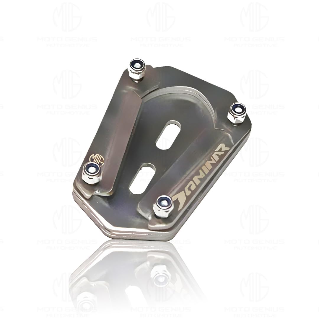 MOTO GENIUS Stainless Steel Side Stand Extender for Dominar 250 & 400 | Heavy Duty Parking Support and Stability Enhancer