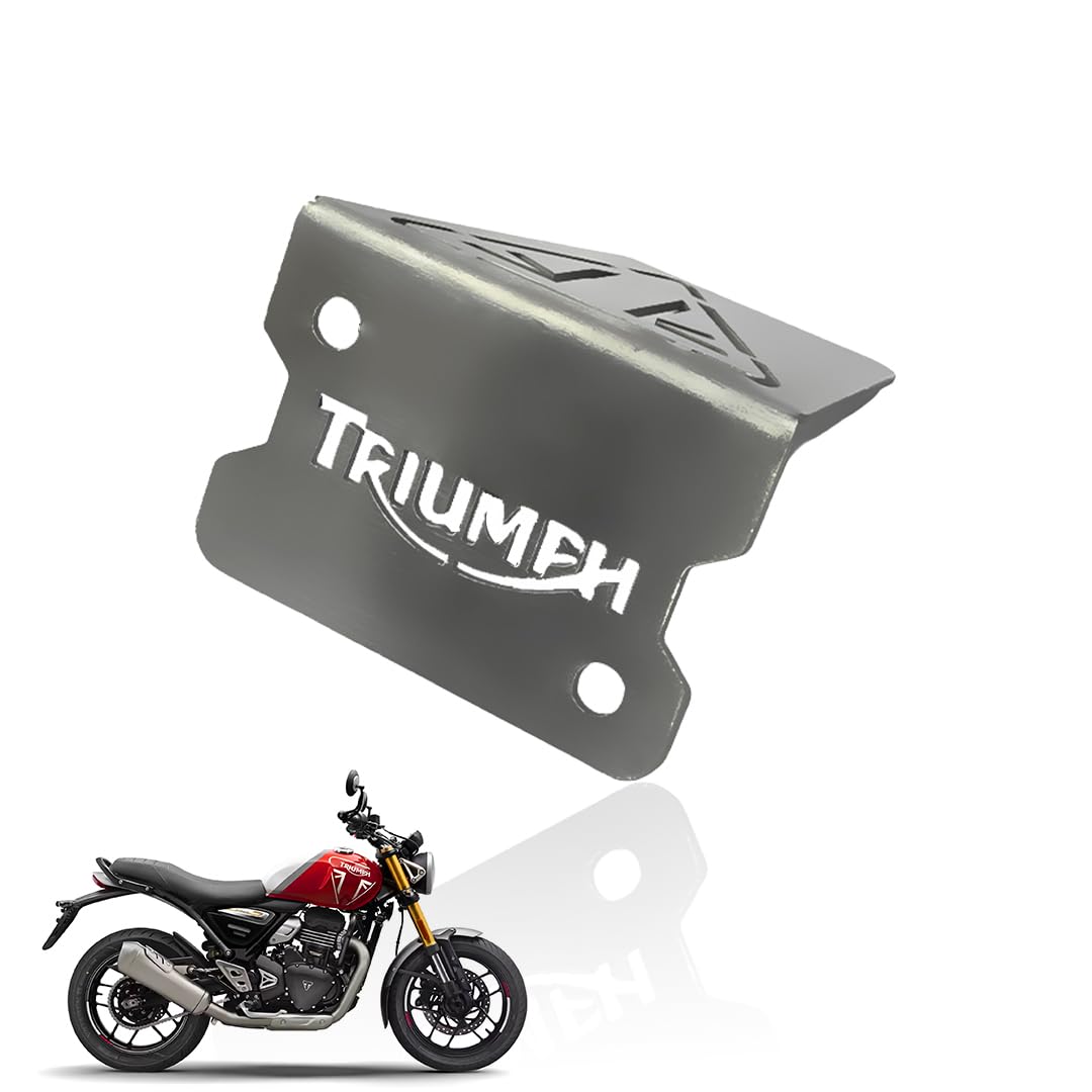 MOTO GENIUS Stainless Steel Front Disc Brake Fluid Reservoir Oil Cap for Triumph Speed 400 Motorbike Quality Replacement for Enhanced Durability and Performance (Pack of 1)