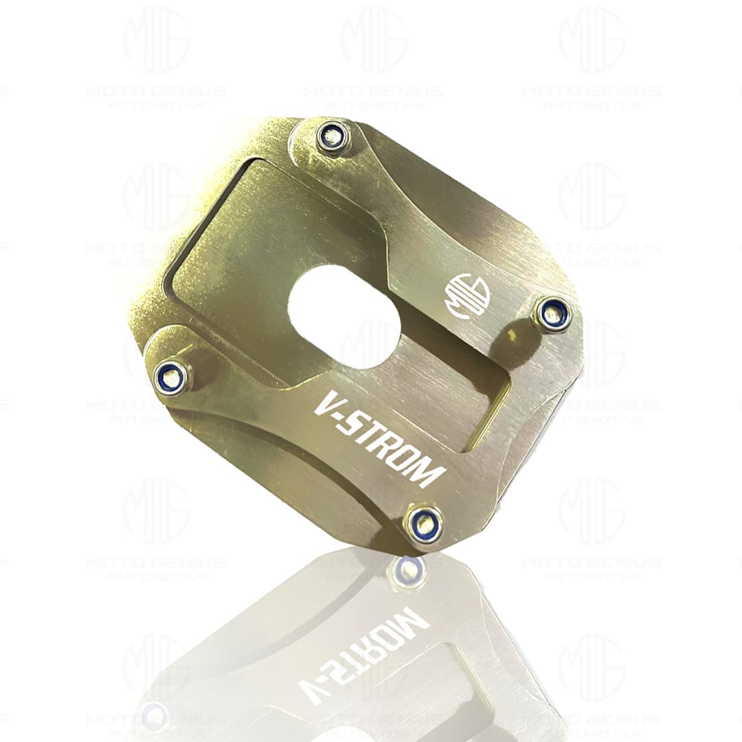 MOTO GENIUS Stainless Steel Side Stand Extender for V-Strom Motorbike | Heavy Duty Parking Support and Stability Enhancer | Durable and Rust Resistant