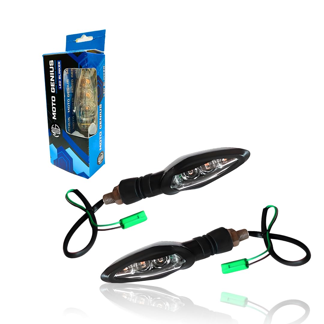 MOTO GENIUS KTM Waterproof Flexible Unbreakable Premium Silicone Rubber LED Indicator Light - High Brightness Universal Fit for All Bikes (2 Pieces)