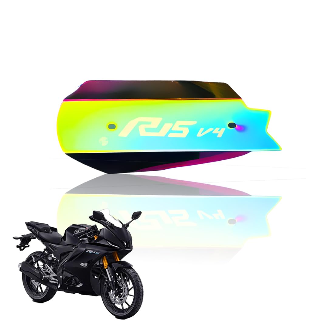 MOTO GENIUS Stainless Steel Exhaust Cover Silencer Protector for R15 V4 | Premium Exhaust Heat Shield Protector for Enhanced Durability and Style | Easy Installation