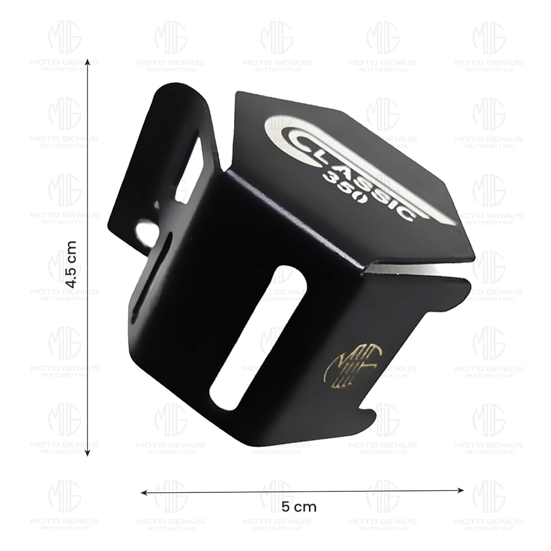 MOTO GENIUS Reborn Stainless Steel Rear Brake Oil Container Guard – Durable Protection & Stylish Design for Motorcycles ()