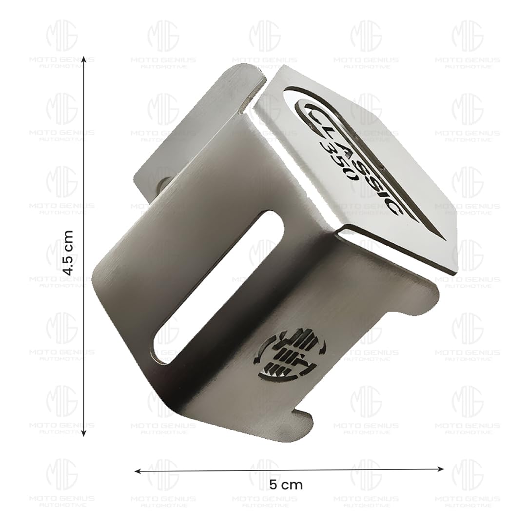 MOTO GENIUS Reborn Stainless Steel Rear Brake Oil Container Guard – Durable Protection & Stylish Design for Motorcycles ()
