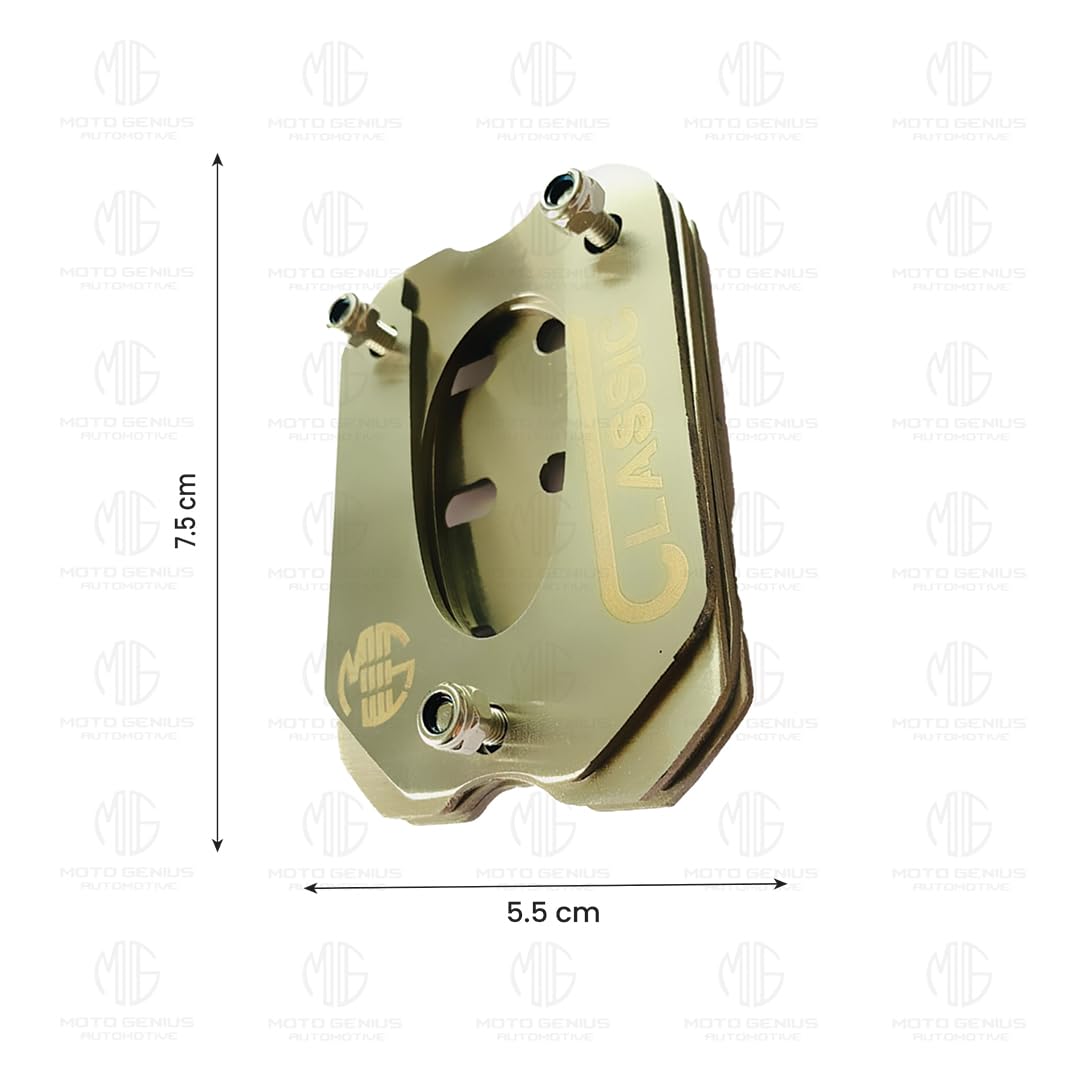 MOTO GENIUS Stainless Steel Side Stand Extender for Classic Reborn 350 | Heavy Duty Parking Support and Stability Enhancer ()