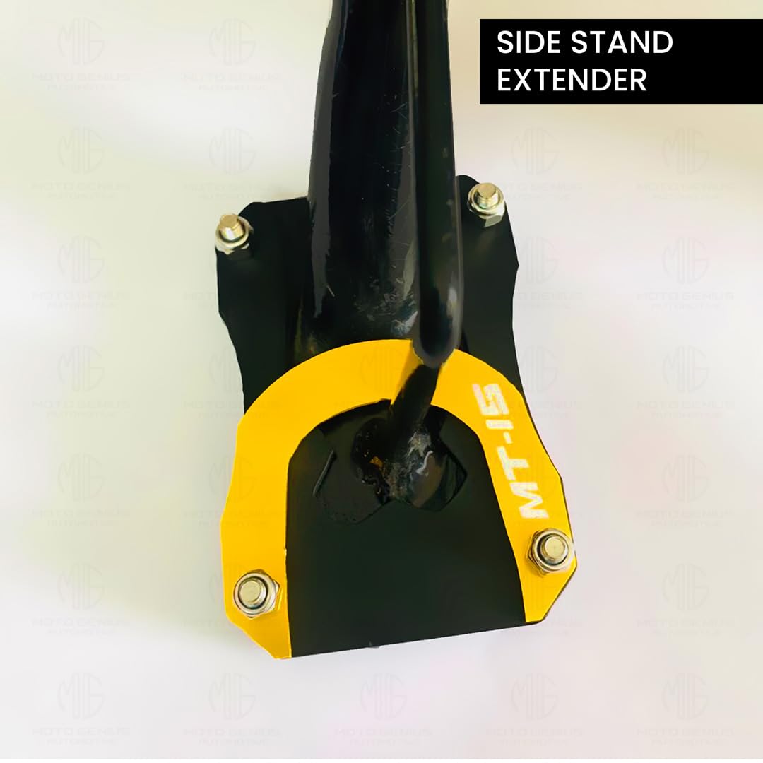 MOTO GENIUS Side Stand Extender for MT 15 | Heavy Duty Parking Support and Stability Enhancer ()