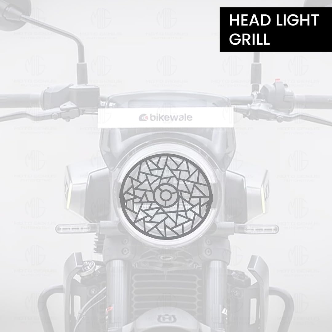 MOTO GENIUS Headlight Grill Guard for Svartpilen or Vitpilen 250 | Durable Stainless Steel Protective Cover for Motorcycle Lights